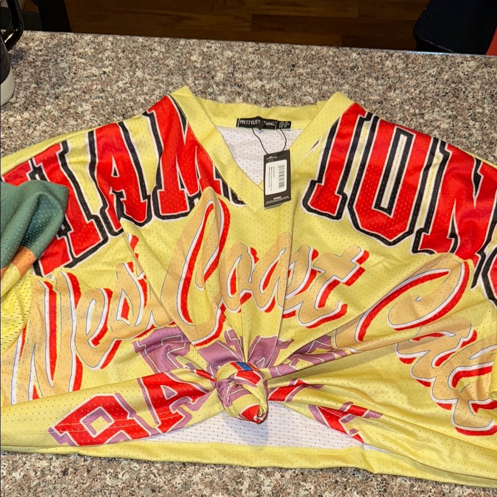 Mitchell & Ness Yellow West Coast Champions Jersey